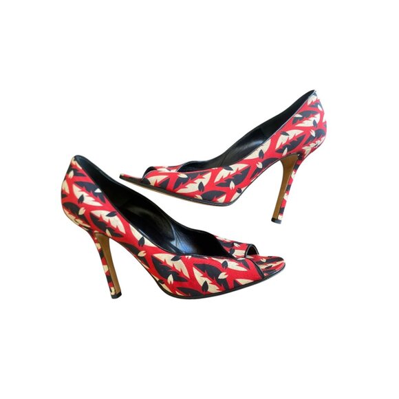 Manolo Blahnik Multicolor Fabric Peep toe Pumps Size 38.5 - Picture 1 of 13